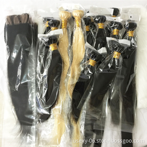 Virgin Mink Brazilian Hair,Virgin Cuticle Aligned Hair, Free Sample Virgin Brazilian Human Hair Bundles With Closure